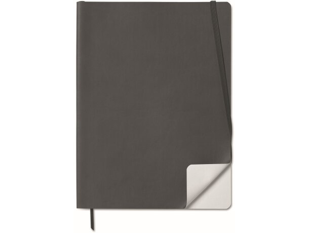 Libreta de polipiel pu (tapa blanda) gris oscuro