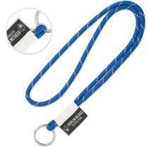 Lanyard de poliéster tubular con etiqueta tejida