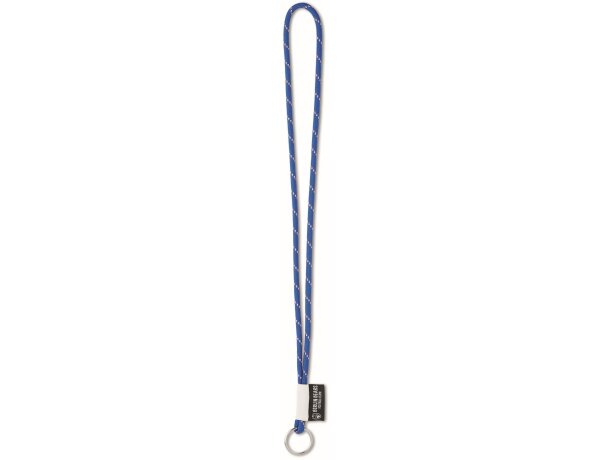 Lanyard de poliéster tubular con etiqueta tejida