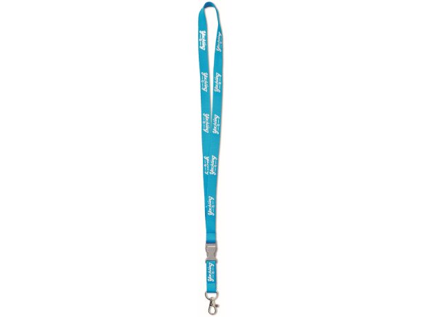 Lanyard de poliéster fino con diseño de lámina metálica gris oscuro