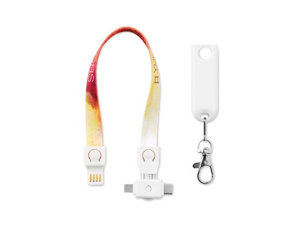 Lanyard y cable cargador 3 en 1 multicolour