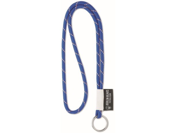 Lanyard de poliéster tubular con etiqueta tejida