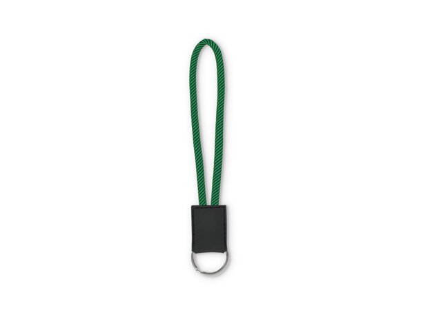 Lanyard cilíndrico corto con etiqueta de pvc madera