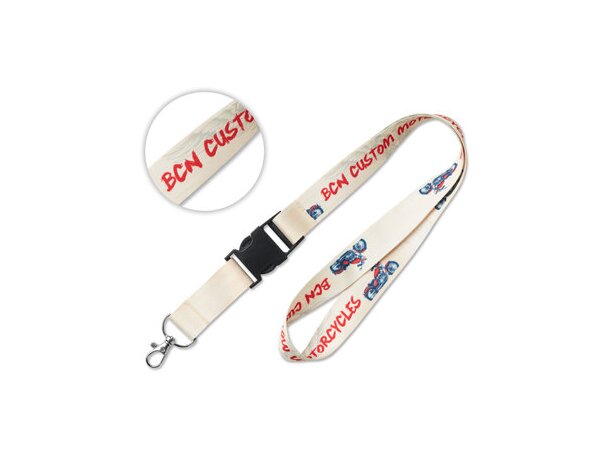 Lanyard sublimación con hebilla de plástico.