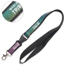 Lanyard poliéster plano con capa iridiscente