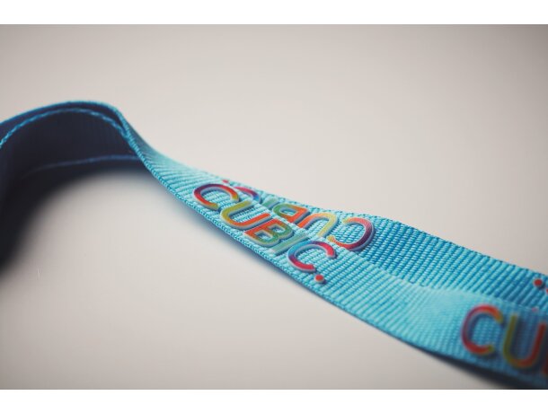 Lanyard de poliéster impreso en 3d con hebilla gris oscuro