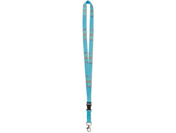 Lanyard de poliéster impreso en 3d con hebilla gris oscuro