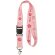 Lanyard satinado con hebilla rojo transparente