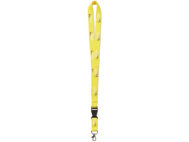 Lanyard de poliéster fino con diseño de lámina metálica