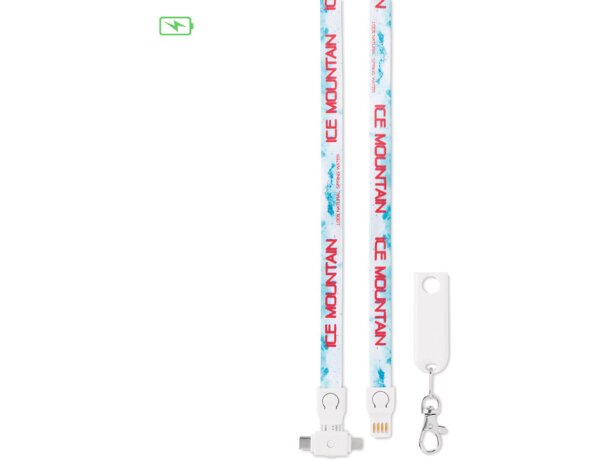 Lanyard y cable cargador 3 en 1 multicolour