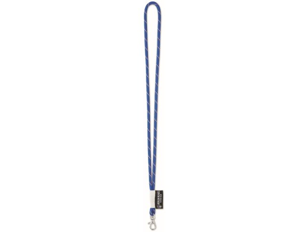 Lanyard de poliéster tubular con etiqueta tejida