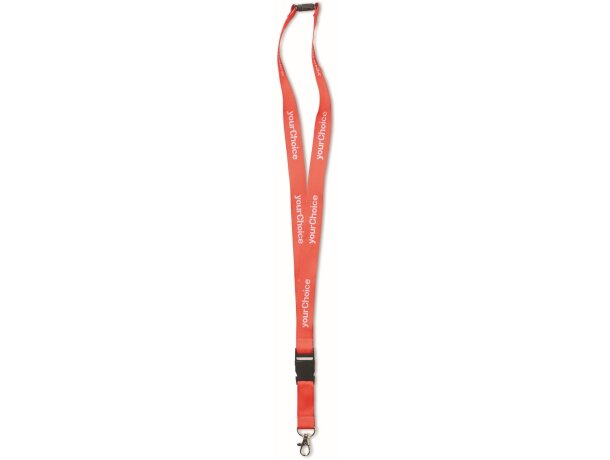 Lanyard tejido con hebilla de plástico rojo