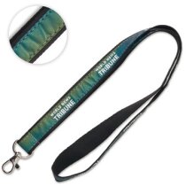 Lanyard de poliéster plano con capa iridiscente