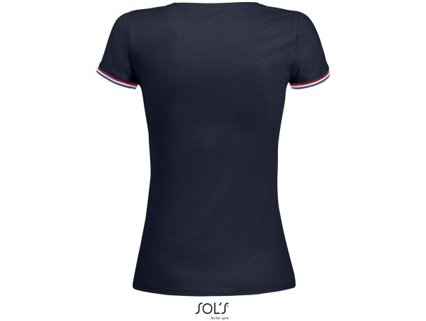 Camiseta de mujer blanca con rayas rojas Miles Women - Sol's