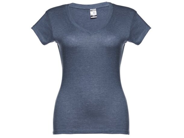 Camisetas mujer algodón cardado 150 g/m2 Thc Azul matizado detalle 8