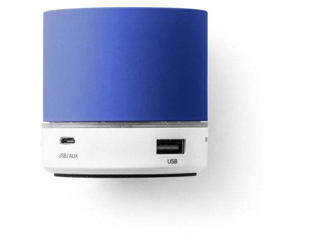 Altavoz bluetooth promocional Perey portátil con micrófono y lector TF Azul royal detalle 7