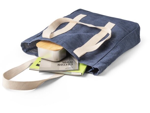 Bolsa 100% algodón con bolsillo interior de Hi!dea Denim Casual Azul detalle 4