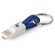 Cargadores USB con llavero Riemann conector 2 en 1 micro USB y iOS Azul royal detalle 1