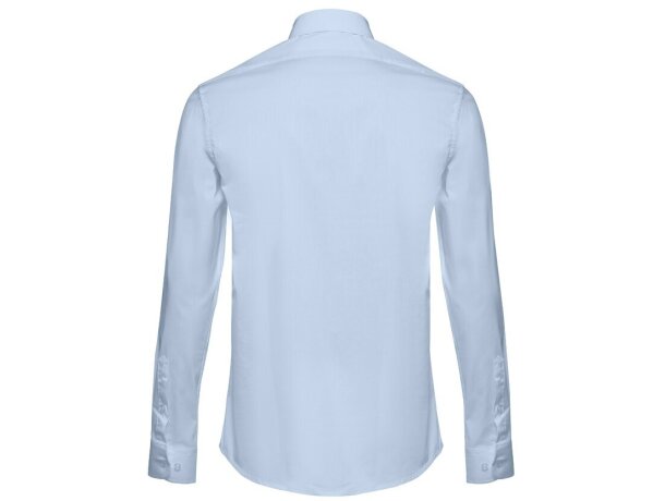 Camisas de popelina THC Paris hombre algodón 115 g/m2 manga larga Azul claro detalle 4