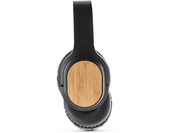 Auriculares personalizados Gould inalámbricos de bambú y ABS con bluetooth 5.0 Negro detalle 4