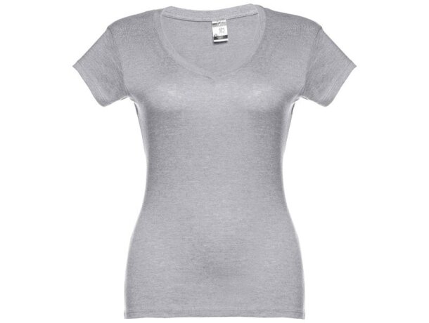 Camiseta de mujer personalizada THC Athens Women entallada algodón 100% 150 g/m2 Gris claro matizado detalle 11