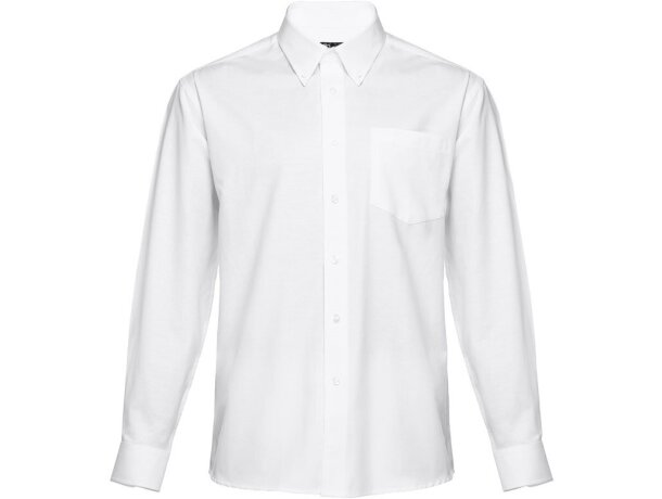 Camisas oxford para hombre THC Tokyo WH algodón 130 g/m2 manga larga Blanco detalle 5