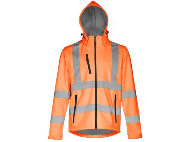 Chaquetas alta visibilidad THC Zagreb Work capucha removible poliéster Naranja hexachrome detalle 5