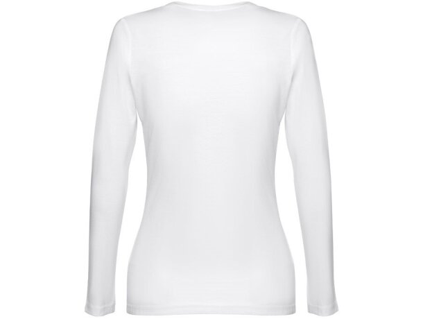 Camiseta personalizada THC Bucharest Women WH manga larga mujer algodón 100% 150 g/m2 Blanco detalle 3