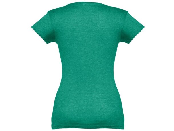 Camiseta de mujer personalizada THC Athens Women entallada algodón 100% 150 g/m2 Verde matizado detalle 3