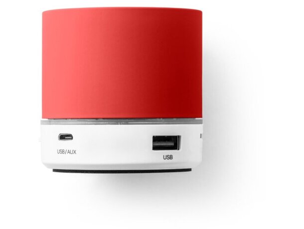 Altavoz bluetooth promocional Perey portátil con micrófono y lector TF Rojo detalle 11