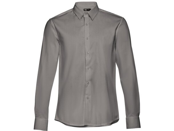 Camisas de popelina THC Paris hombre algodón 115 g/m2 manga larga Gris detalle 9