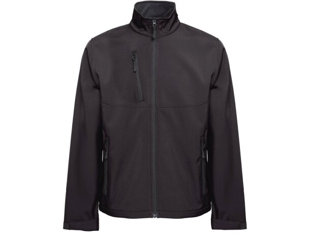 Chaquetas softshell unisex THC Eanes con poliéster 280 g/m2 y forro polar Negro detalle 15