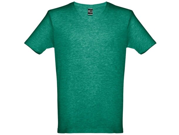 Camisetas con logotipo THC Athens hombre de algodón 100% 150 g/m2 Verde matizado detalle 2