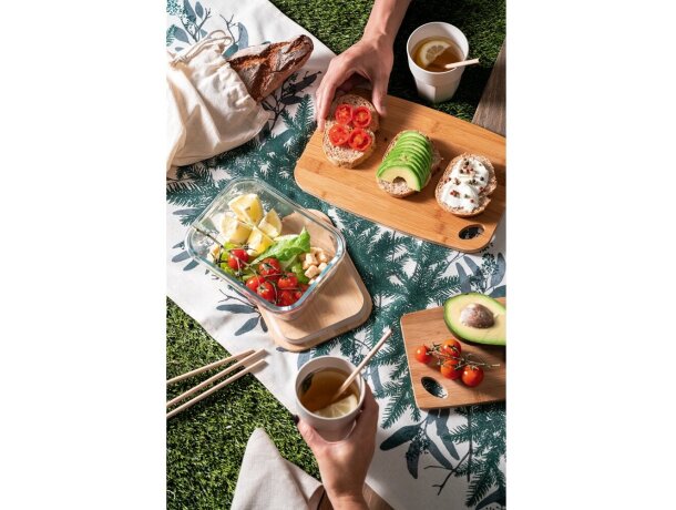 Fiambreras de vidrio Portobello con tapa de bambú aptas para microondas detalle 1