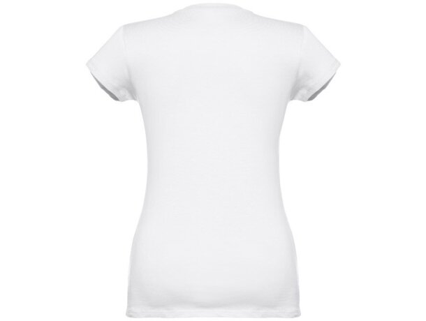 Camiseta corporativa entallada de mujer THC Athens Women WH algodón 100% 150 g/m2 Blanco detalle 3