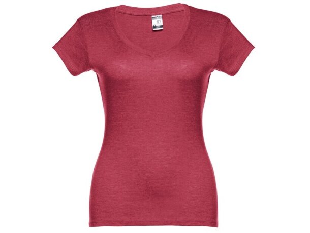 Camisetas mujer algodón cardado 150 g/m2 Thc Rojo matizado detalle 5