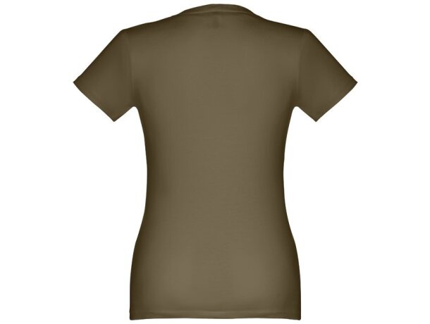 Camiseta para mujer publicidad THC Ankara Women algodón 100% 190 g/m2 entallada Verde militar detalle 11