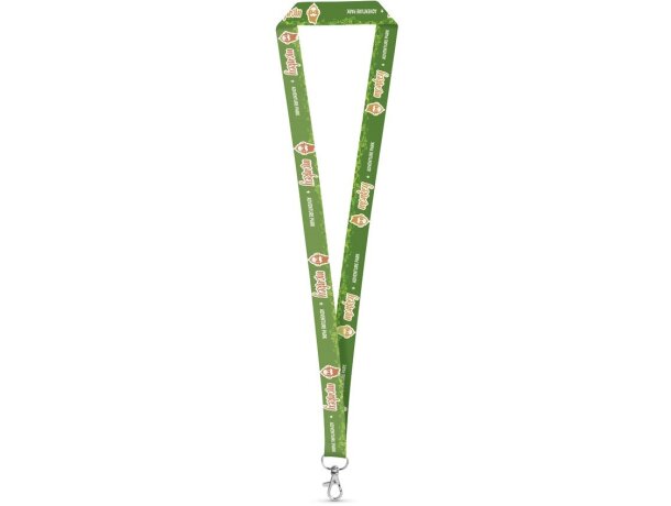 Lanyards Windsor eco-friendly con sublimación doble cara y mosquetón Blanco detalle 2