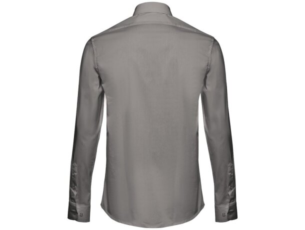 Camisas de popelina THC Paris hombre algodón 115 g/m2 manga larga Gris detalle 10