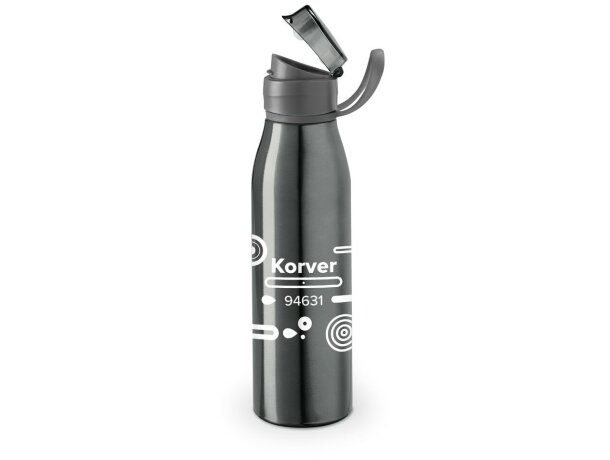 Botella de deporte Korver de aluminio personalizada gun metal