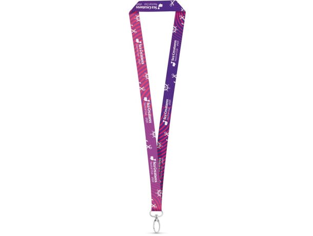 Lanyard personalizado Manila poliéster doble cara con mosquetón detalle 1