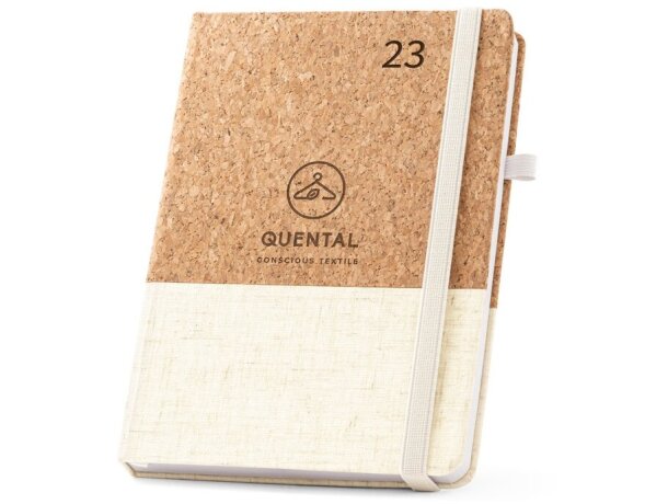 Agenda Quental A5 de corcho y lino natural claro