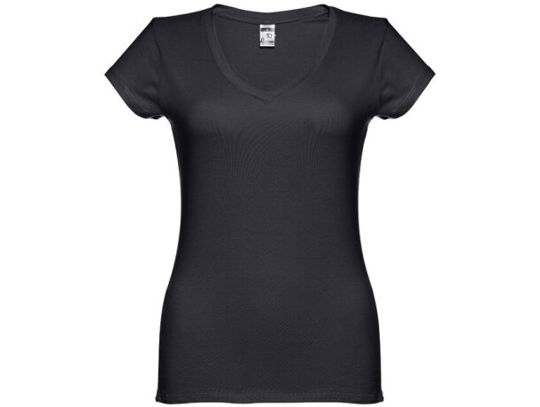 Camiseta de mujer personalizada THC Athens Women entallada algodón 100% 150 g/m2 Negro detalle 20