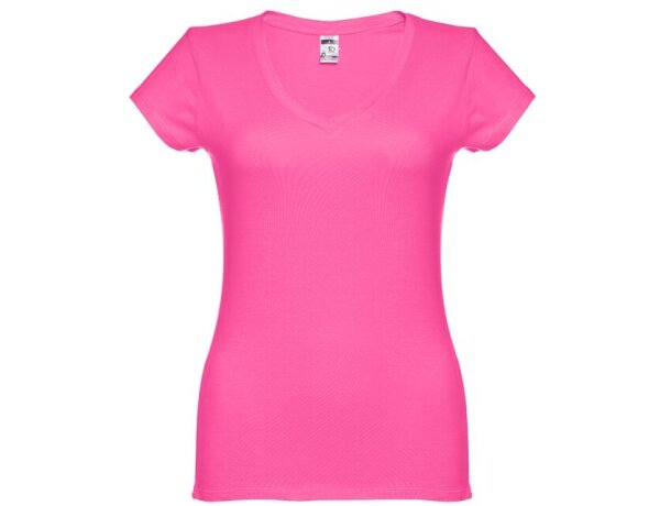 Camiseta de mujer personalizada THC Athens Women entallada algodón 100% 150 g/m2 Rosa detalle 23