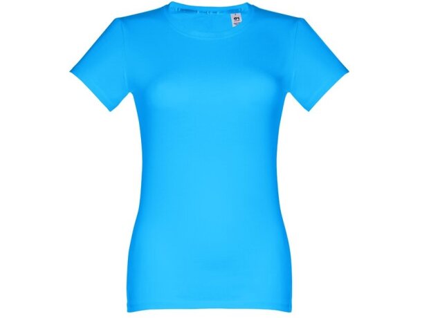 Camiseta para mujer publicidad THC Ankara Women algodón 100% 190 g/m2 entallada Azul aqua detalle 8