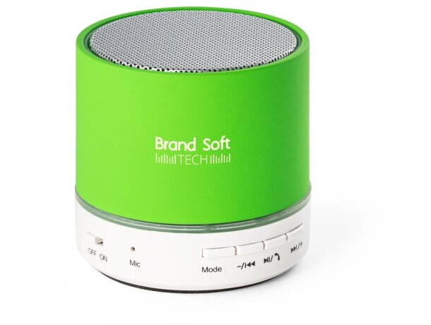 Altavoz bluetooth promocional Perey portátil con micrófono y lector TF Verde claro detalle 6