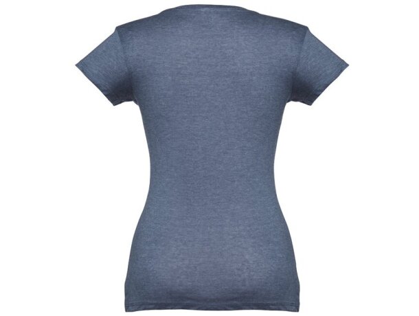 Camiseta de mujer personalizada THC Athens Women entallada algodón 100% 150 g/m2 Azul matizado detalle 9