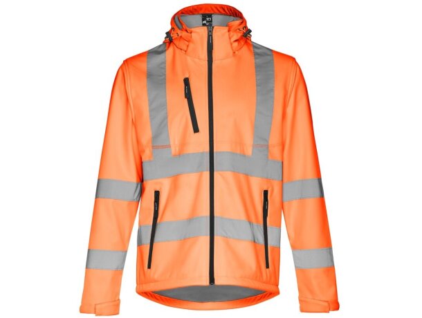 Chaquetas alta visibilidad THC Zagreb Work capucha removible poliéster Naranja hexachrome detalle 2