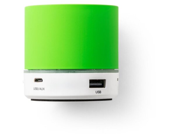 Altavoz bluetooth promocional Perey portátil con micrófono y lector TF Verde claro detalle 4