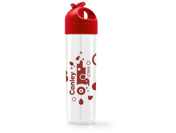 Botella Conley para deportistas con tapón de color a elegir personalizada rojo